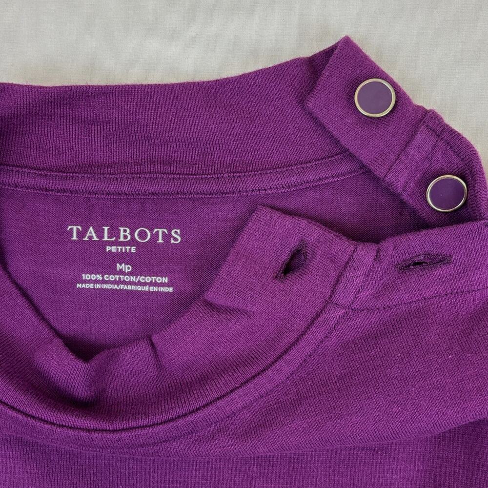 Talbots Petite Medium Button Detail Mockneck Top … - image 6